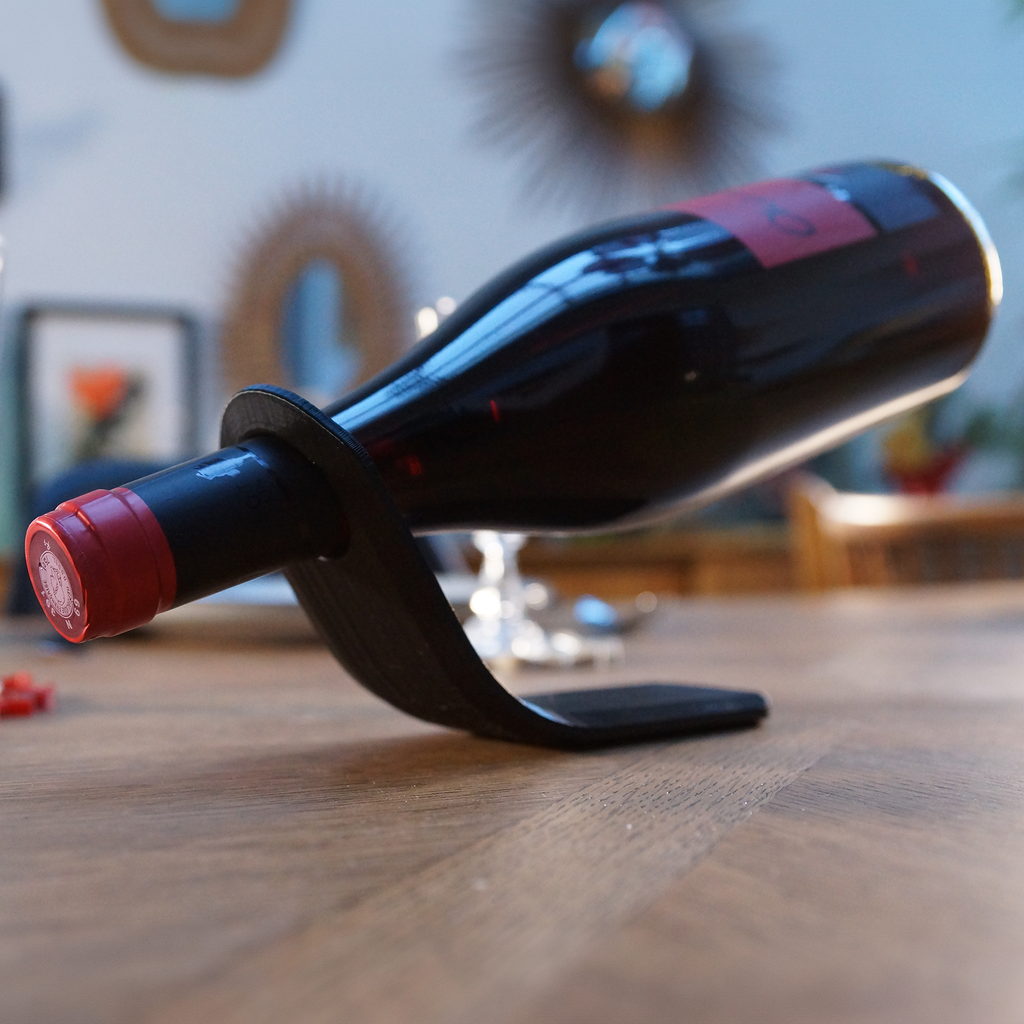 Support bouteille de vin design